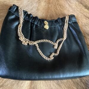 Vintage Ande Black Leather Clutch Bag